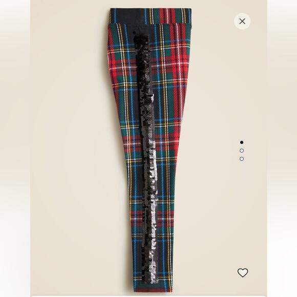 J. Crew Crewcuts Stewart tartan sequin tux leggings - Picture 3 of 11